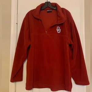 Weatherproof Oklahoma University OU Red Fleece Pullover l Men's Small l LIKE NEW
